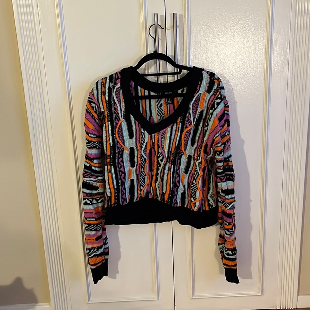 Forever 21 V neck grandpa sweater